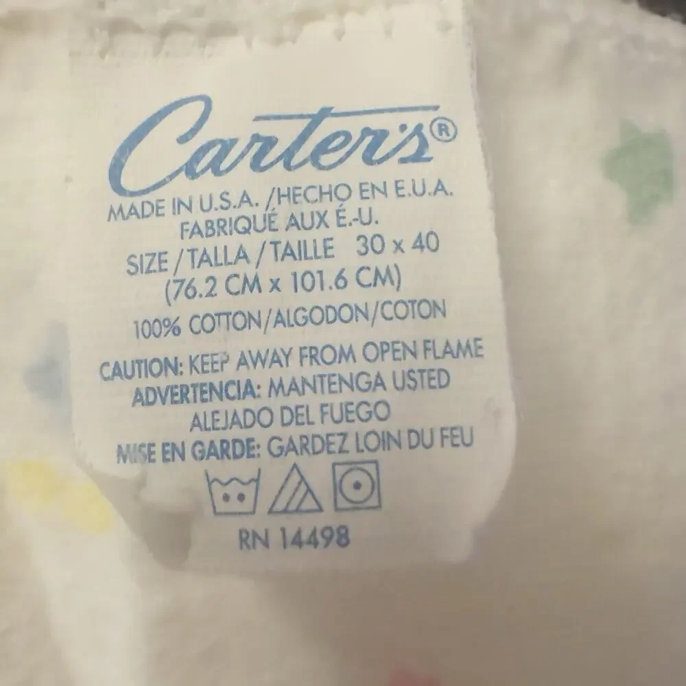 Vintage Carter’s Baby Receiving Blankets Lot of 2 Stars & Stripes 100% Cotton